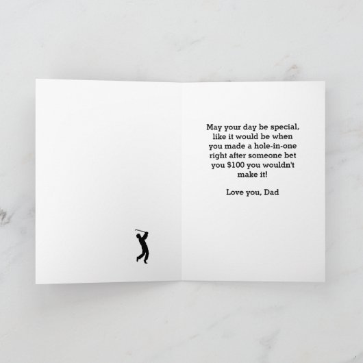 Real Golfer Hole-in-One Vaderdag Kaart (Binnen)