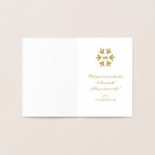 Real Goud  Gelukkig Nieuwjaar Typografie Sneeuwvlo Folie Kaarten (Binnen)