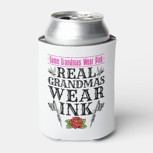 Real Grandmas Draag Ink Tattoo Tattooed Grandmoede Blikjeskoeler (Blikje Voorkant)
