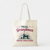 Real Grandmas Drive Tractors Grandma Farmer Tote Bag (Achterkant)