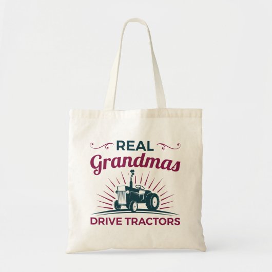Real Grandmas Drive Tractors Grandma Farmer Tote Bag (Voorkant)