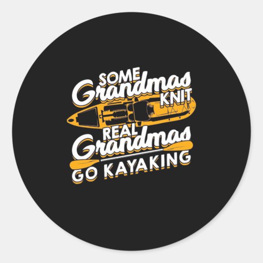 Real Grandmas Go Kayaking Ronde Sticker (Voorkant)