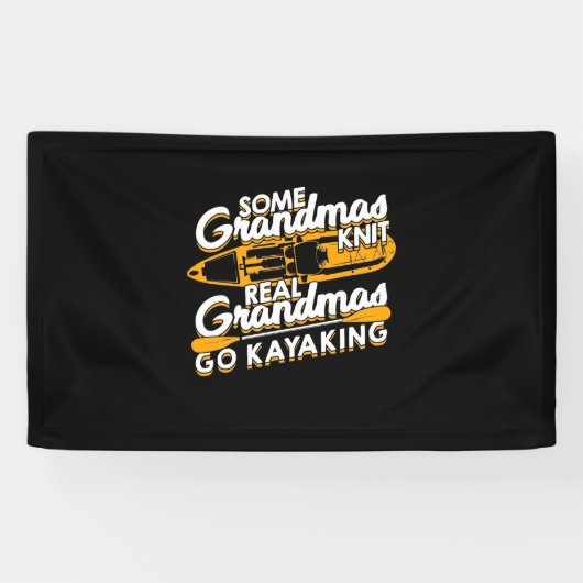 Real Grandmas Go Kayaking Spandoek (Horizontaal)