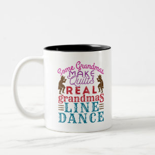 Real Grandmas Line Dance Cute Line Dancing Tweekleurige Koffiemok