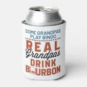 Real Grandpas Drink Bourbon Funny Whiskey Drinker Blikjeskoeler (Blikje Voorkant)