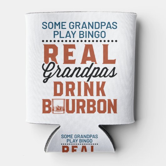 Real Grandpas Drink Bourbon Funny Whiskey Drinker Blikjeskoeler (Voorkant)