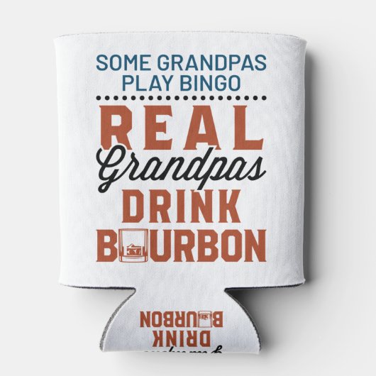 Real Grandpas Drink Bourbon Funny Whiskey Drinker Blikjeskoeler (Achterkant)