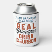 Real Grandpas Drink Bourbon Funny Whiskey Drinker Blikjeskoeler (Blikje Achterkant)