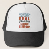 Real Grandpas Drink Bourbon Funny Whiskey Drinker Trucker Pet (Voorkant)