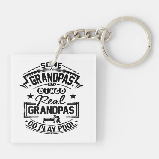 Real Grandpas Go Play Pool Sleutelhanger (Achterkant)