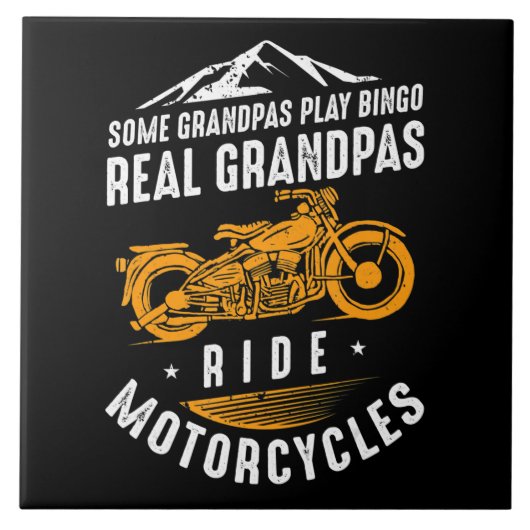 Real Grandpas Ride Motorcycle - cadeau voor fietse Tegeltje (Voorkant)