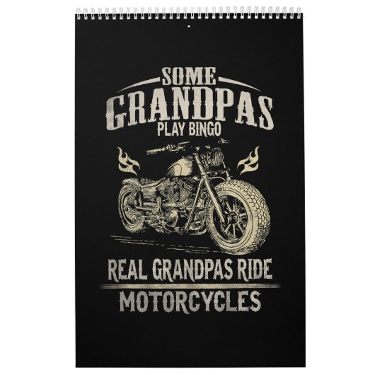 Real Grandpas Ride Motorcycle Gift voor Grandpas.p Kalender (Hoes)