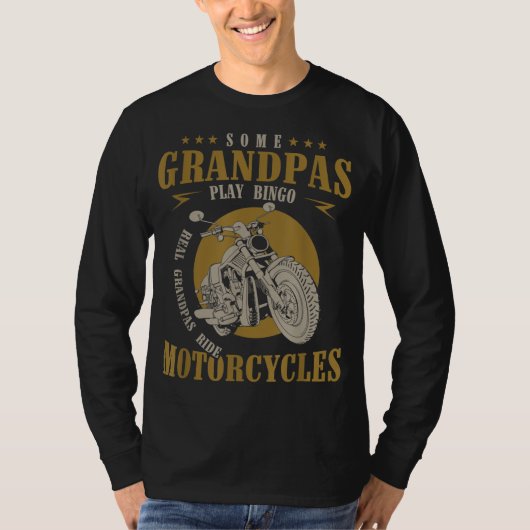 Real Grandpas Ride Motorycli Funny Grandpa Gift T-shirt (Voorkant)