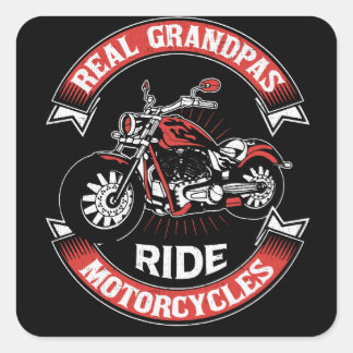 Real Grandpas Ride Motorycli Vierkante Sticker