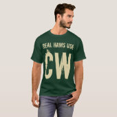 Real Hams gebruiken CW Mannen Radio Ham T-Shirt (D (Voorkant volledig)
