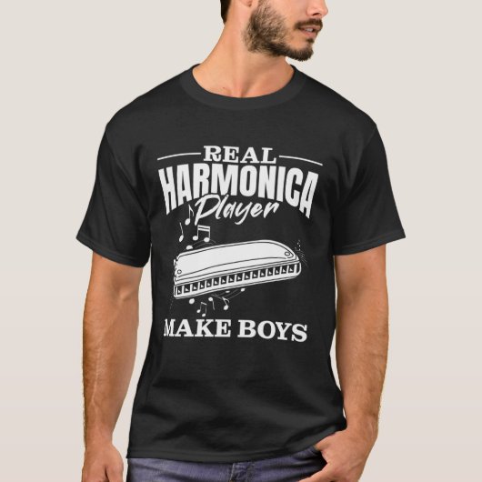 Real Harmonica Player Make Boys Harmonica Player T-shirt (Voorkant)