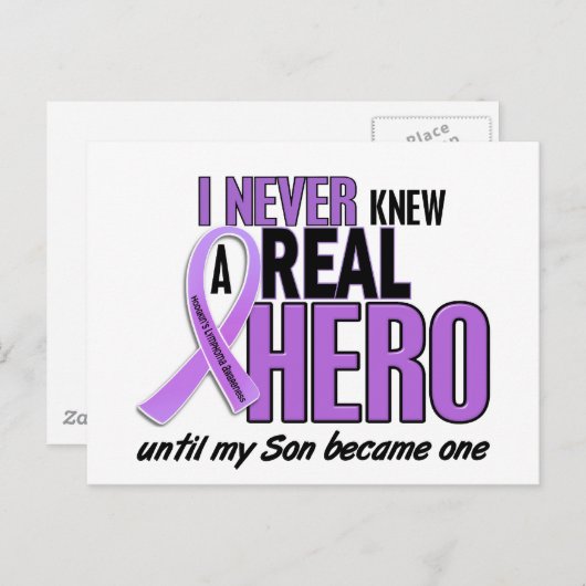 REAL HERO 2 Son HODGKIN'S ZIEKTE T-Shirts Briefkaart (Voorkant / Achterkant)