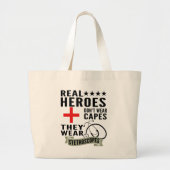 Real Heroes Draag geen kaken die stethoscopen Draa Grote Tote Bag (Voorkant)