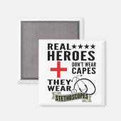 Real Heroes Draag geen kaken die stethoscopen Draa Magneet (Voorkant / Achterkant)
