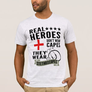 Real Heroes Draag geen kaken die stethoscopen Draa T-shirt