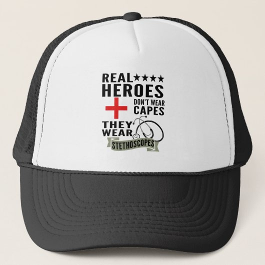 Real Heroes Draag geen kaken die stethoscopen Draa Trucker Pet (Voorkant)