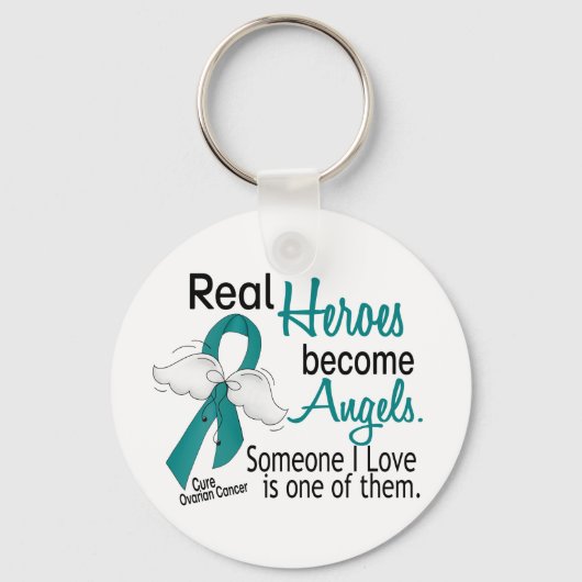 Real Heroes wordt Angels Ovarian Cancer Sleutelhanger (Voorkant)