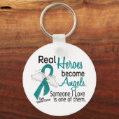 Real Heroes wordt Angels Ovarian Cancer Sleutelhanger (Voorkant)