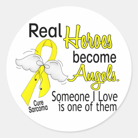 Real Heroes wordt Angels Sarcoma Ronde Sticker (Voorkant)