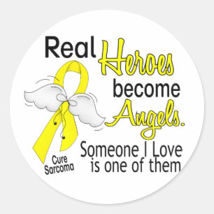 Real Heroes wordt Angels Sarcoma Ronde Sticker