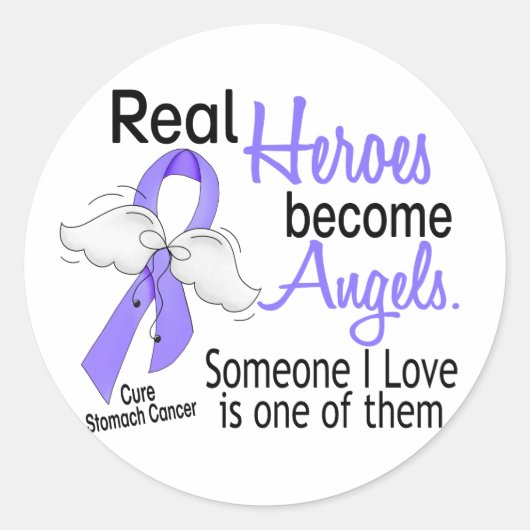 Real Heroes wordt Angels Stomach Cancer Ronde Sticker (Voorkant)