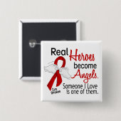 Real Heroes wordt Angels Stroke Vierkante Button 5,1 Cm (Voorkant /achterkant)