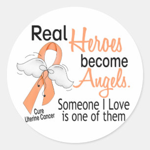 Real Heroes wordt Angels Uterine Cancer Ronde Sticker