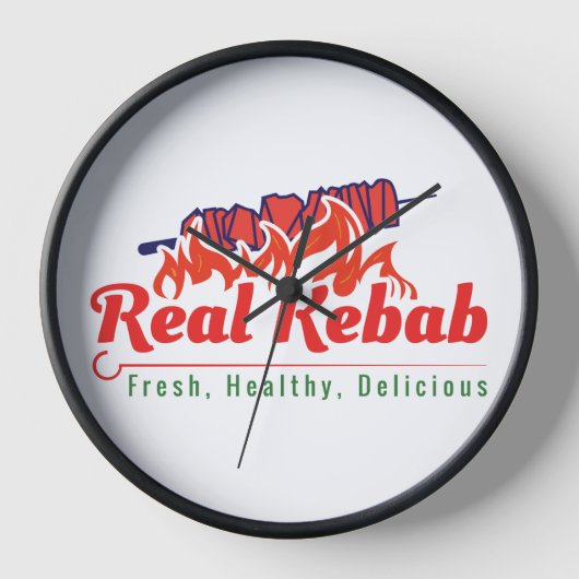 Real Kebab Logo wandklok (Voorkant)