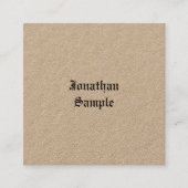Real Kraft Classic Nostalgic look Old English Font Vierkante Visitekaartje (Voorkant)