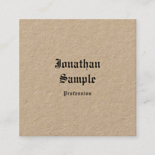 Real Kraft Paper Classic Nostalgy  Sjabloon Vierkante Visitekaartje