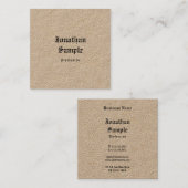 Real Kraft Paper Classic Nostalgy  Sjabloon Vierkante Visitekaartje (Voorkant / Achterkant)