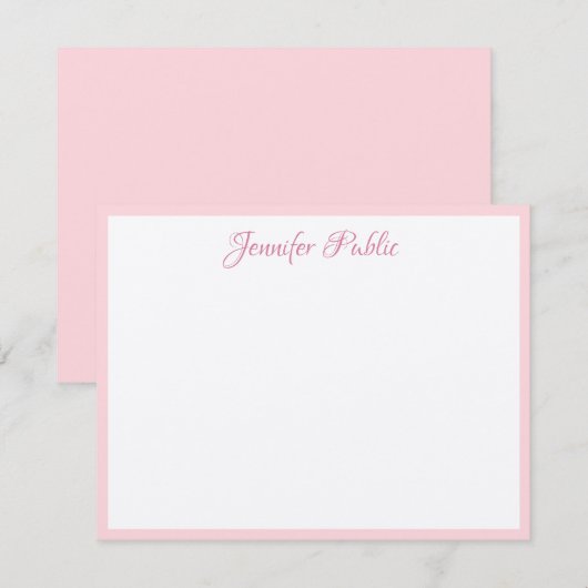 Real Kraft Paper Handwriting Script Chic-Sjabloon Notitiekaartje (Voorkant / Achterkant)