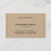 Real Kraft Paper Modern Sophisticated Company Visitekaartje (Achterkant)