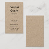 Real Kraft Paper Nostalgic Classic  Plain Visitekaartje (Voorkant / Achterkant)