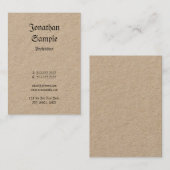 Real Kraft Paper Nostalgic Classic  Plain Visitekaartje (Voorkant / Achterkant)