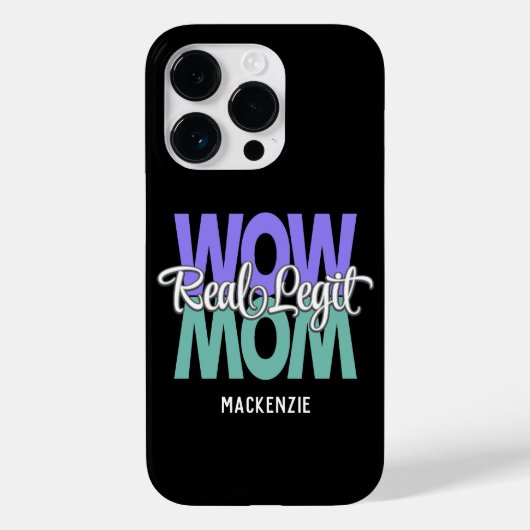 Real Legit Wow mam Print (Paars, Blauwgroen en wit Case-Mate iPhone Case (Achterkant)