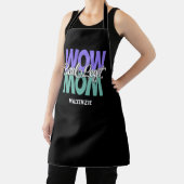 Real Legit Wow mam Print (Paars, Blauwgroen en wit Schort (Insitu)