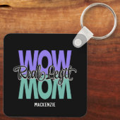 Real Legit Wow Mam Print (Paars en Blauwgroen) Sleutelhanger (Achterkant)