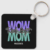 Real Legit Wow Mam Print (Paars en Blauwgroen) Sleutelhanger (Achterkant)