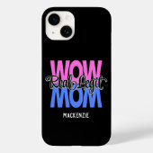 Real Legit Wow mam Print (roze en blauw) Hoesje (Achterkant)