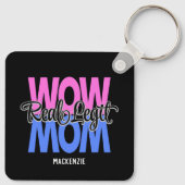 Real Legit Wow mam print (roze en blauw) Sleutelhanger (Achterkant)