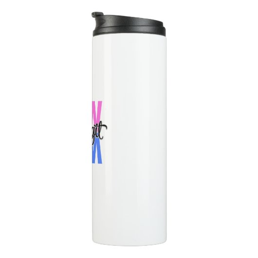 Real Legit Wow mam print (roze en blauw) Thermosbeker (Geroteerd rechts)