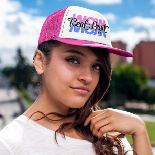 Real Legit Wow mam print (roze en blauw) Trucker Pet