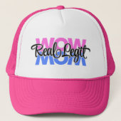 Real Legit Wow mam print (roze en blauw) Trucker Pet (Voorkant)