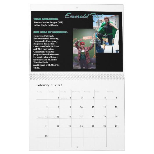 Real Life she-Heroes & Villains 2016-2017 Agenda Kalender (Feb 2027)